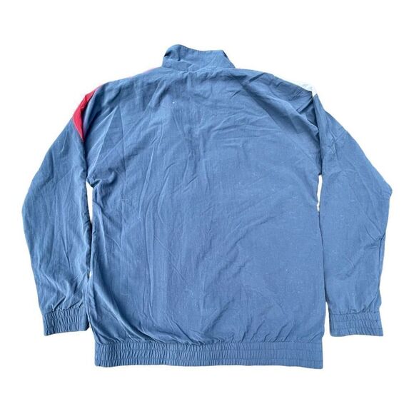 Reebok Mens Nylon Track Top Jacket Hype Sweatshirt Big Logo Navy Blue Red White‎ - Picture 2 of 5